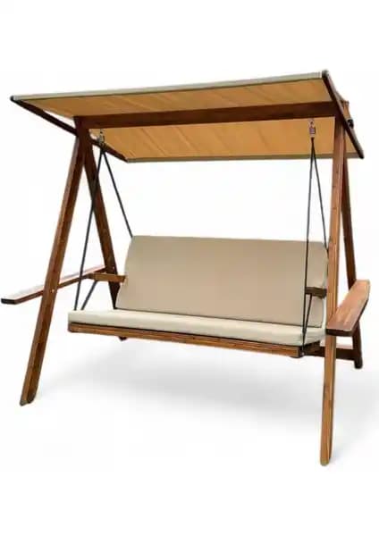 Aida Swings Riva 2100 Doğal ve Güvenli Üç Kişilik Ahşap Bahçe Salıncağı