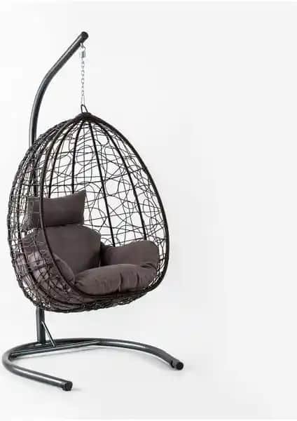 Eymense Deco Rattan Salıncak Kahve Tonlarıyla Şık ve Dayanıklı Bahçe ve İç Mekan Oturma Ürünü