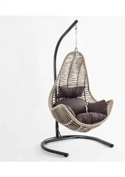 Eymense Zen İp Salıncak Krem Kahve - Modern Bahçe Dekorasyonunun Şık Parçası