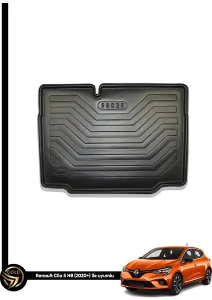 Gold Renault Clio 5 3D Bagaj Havuzu: Dayanıklı ve Estetik Araba Bagaj Koruma Çözümü