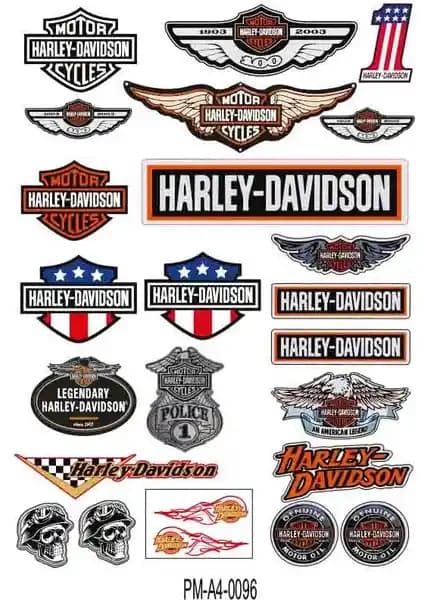 Harley Davidson Ekipman Kask ve Motorsiklet Sticker Seti 01 Güç ve Stil Bir Arada