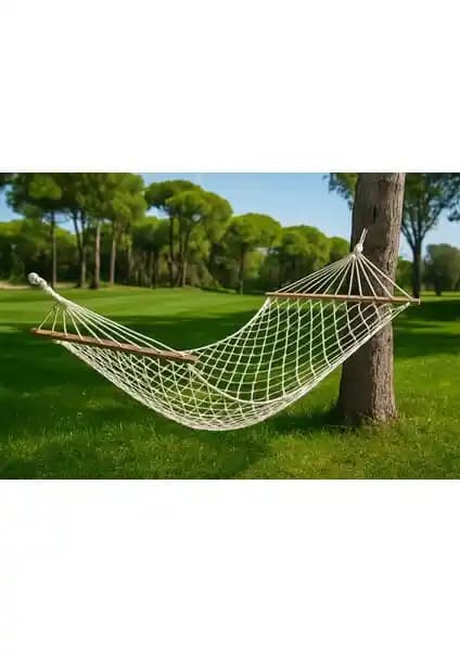 Hawai Hamak Pamuklu Örgülü Çift Kişilik Dış Mekan Kullanımı İçin Dayanıklı ve Estetik