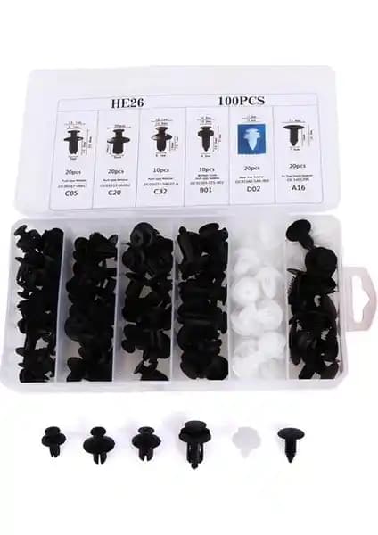 Hubstein 100 Adet Trim Klip Paneli ve Bağlantı Elemanları Seti Araç Bakımında Güvenilirlik