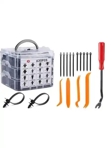 Hubstein 630 Adet Trim Klip Paneli Raptiye Seti Otomotiv Bakım ve Onarım İçin Uygun