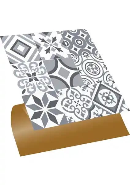 Kendinden Yapışkanlı Geometrik PVC Karo ile Modern ve Pratik Mutfak Dekorasyonu