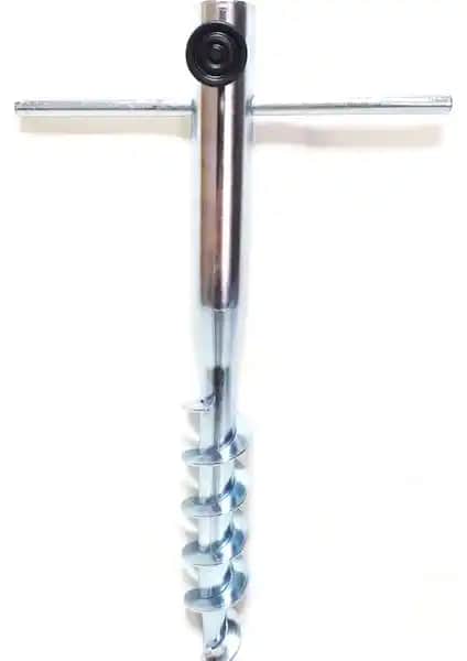 Leva House Burgulu Metal Sıkma Aparatlı Plaj Şemsiye Kazığı Dayanıklılık ve Kolay Kurulum