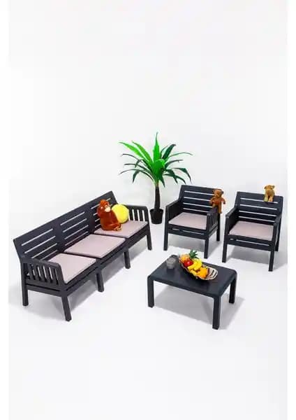 Mobetto Lara 3+1+1+S Bahçe Takımı ile Modern ve Dayanıklı Dış Mekân Mobilyası Çözümü