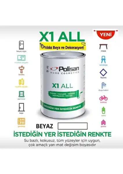 Polisan X1 All Her Yeri Boya: Çok Yönlü, Dayanıklı ve Çevre Dostu Dekoratif Boya Çözümü