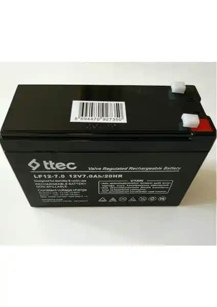 Ttec 12V 7A Akü: Güç ve Güvenilirlik Sunan Bakım Gerektirmeyen Enerji Kaynağı