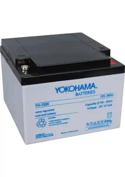 Yokohama YH-1226 12V 26A Kuru Akü Güvenilir ve Uzun Ömürlü Enerji Çözümü