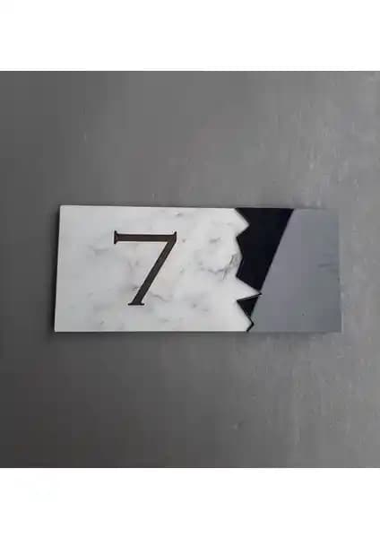 Yönline Siyah Mermer Serisi Kapı Numarası Modern ve Dayanıklı Tasarım Özellikleri