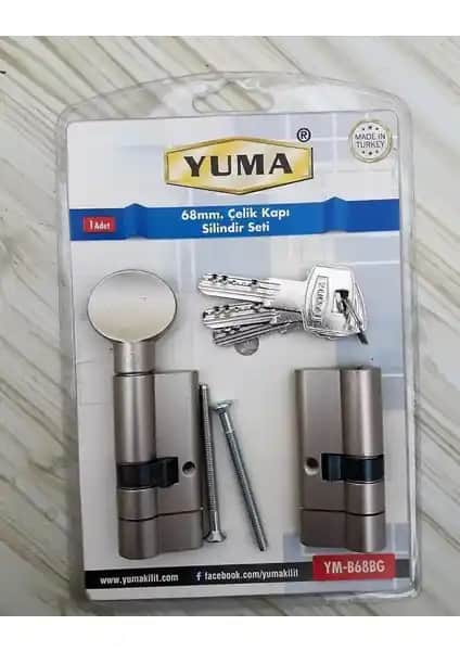 Yuma 68 mm Çelik Kapı Kilidi Silindir Barel 2'li Seti Güvenlik ve Dayanıklılık Sağlar