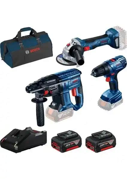 Bosch Çok Fonksiyonlu Şarjlı El Aletleri Seti Gbh 180-li Gsr 180-li ve Gws 180-li