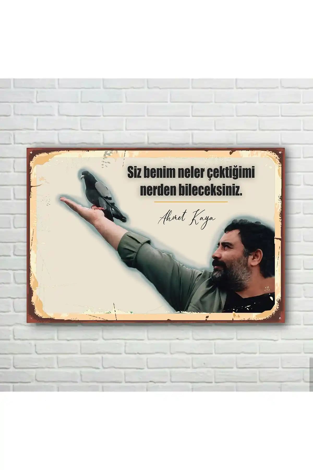 Ahmet Kaya Retro Ahşap Poster - Nostaljik ve Modern Dekorasyon İçin Ideal