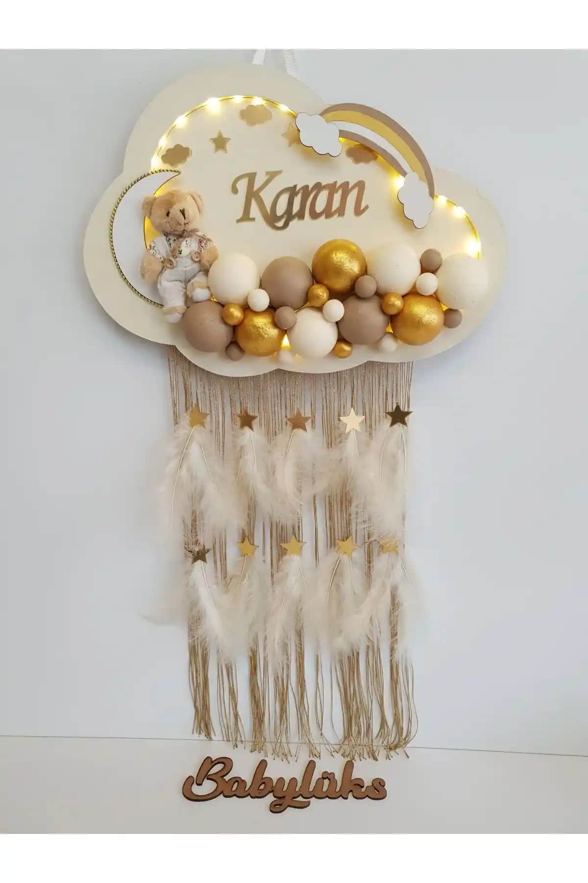 Baby Lüks Bubble Ledli Bulut Bebek Kapı Süsü Renkli ve Şık Dekorasyon Alternatifi