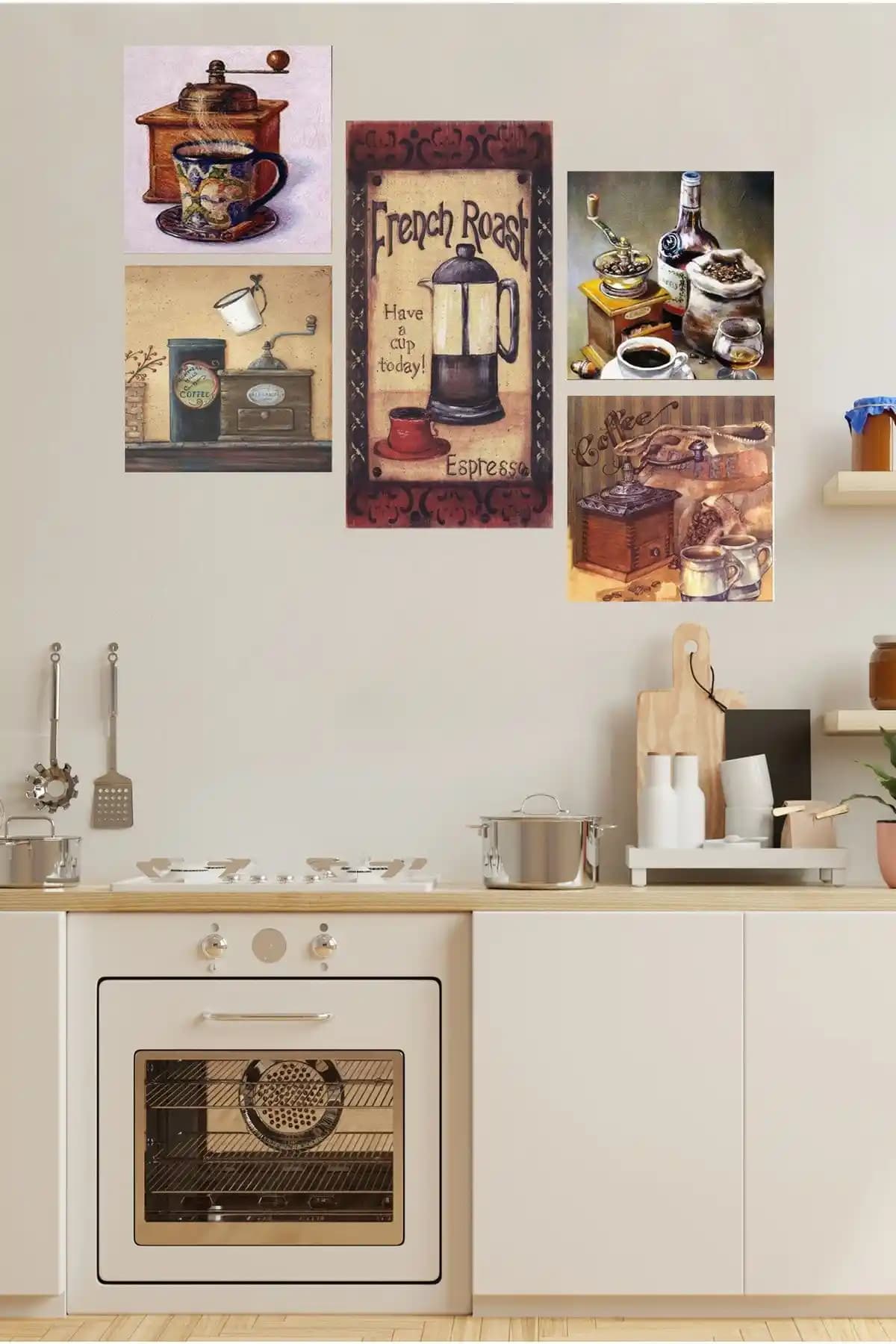 Cadran Collage Style 5 Parçalı MDF Tablo ATF59 Modern ve Şık Duvar Dekoru