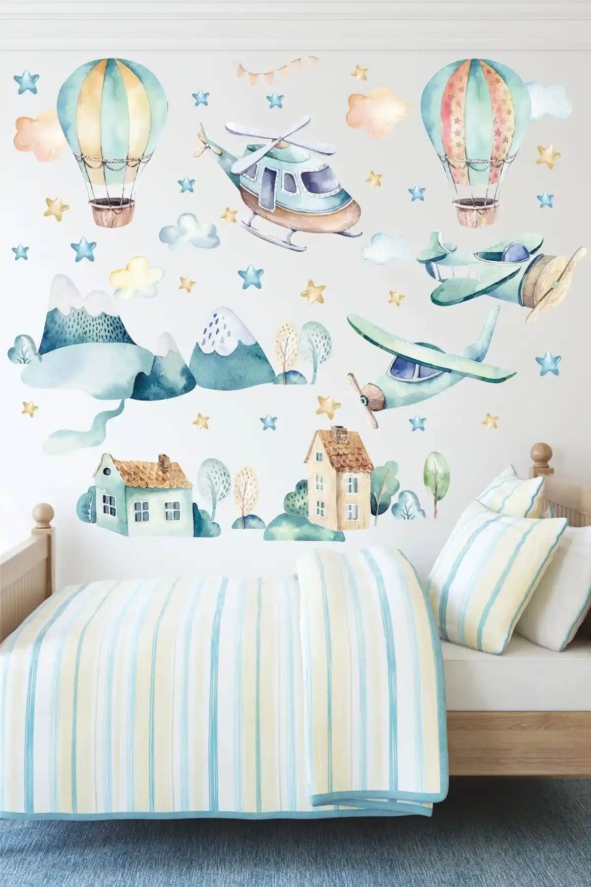 Çocuk Odaları İçin Renkli ve Eğlenceli Duvar Sticker Seti: Benim Dünyam