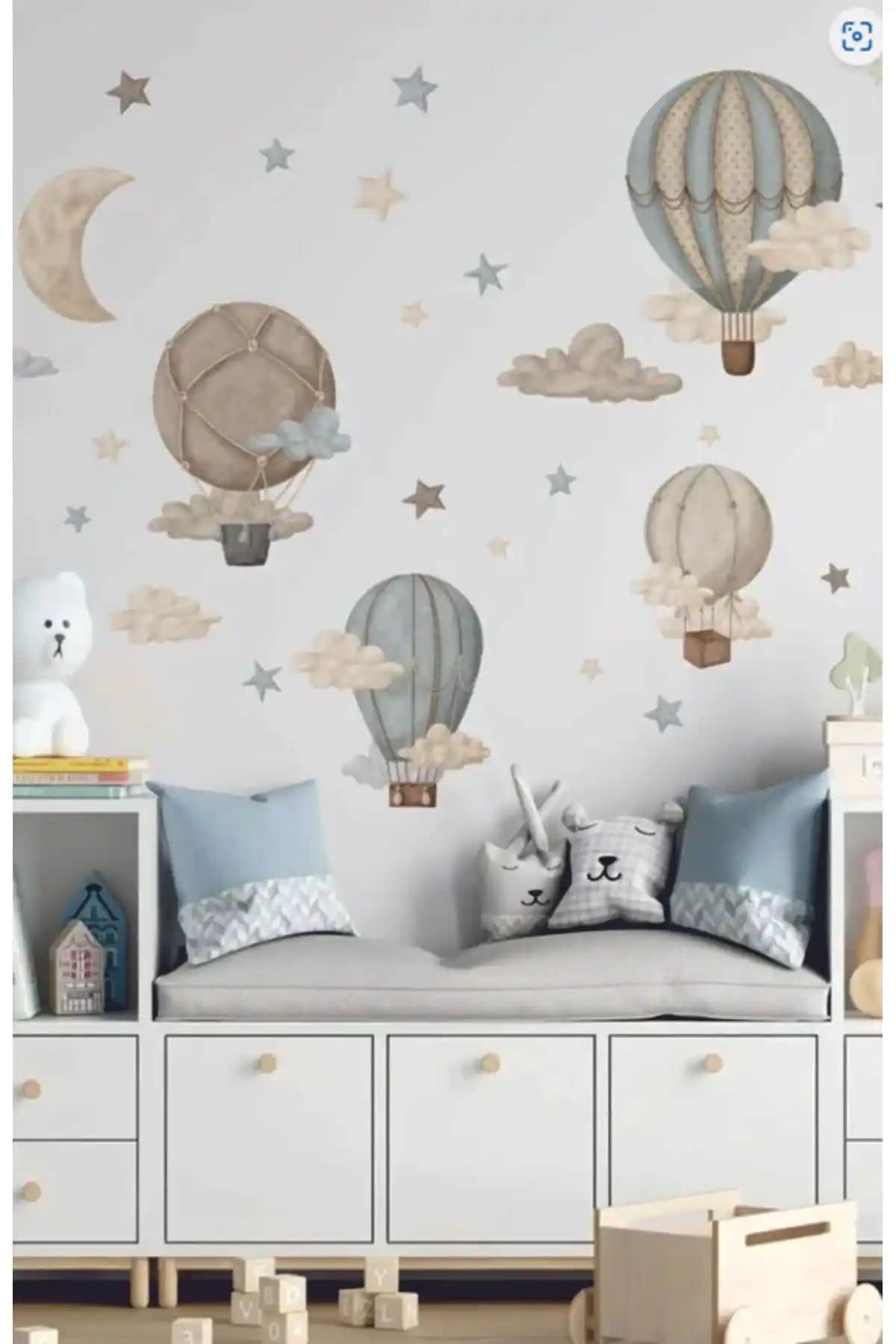 Çocuk Odası Dekorasyonu İçin Retro Balonlar ve Yıldızlar Sticker Setleri Karşılaştırması