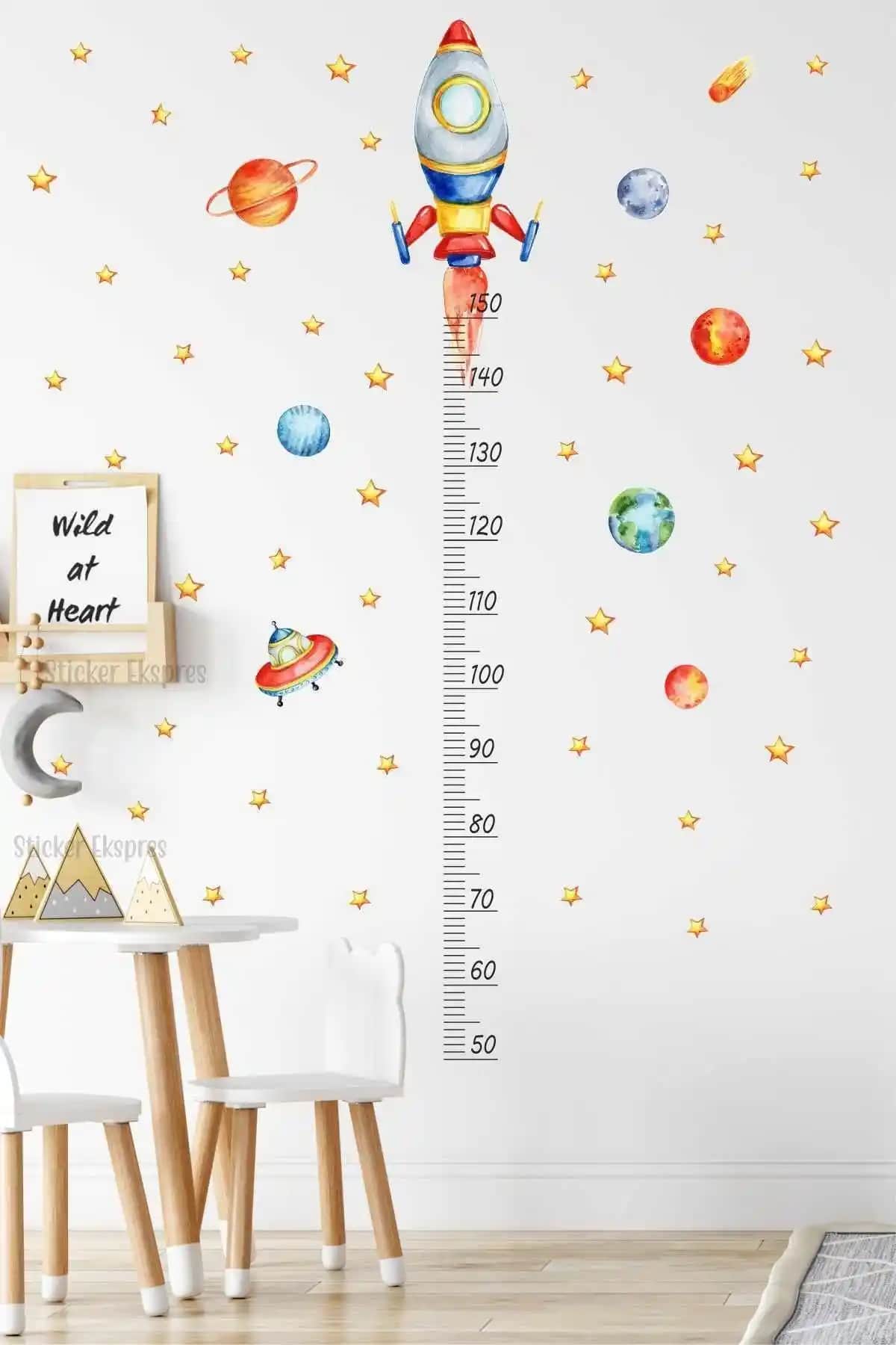 Çocuk Odası İçin Uzay Temalı Boy Cetveli ve Dekoratif Süsler Ürün İncelemesi