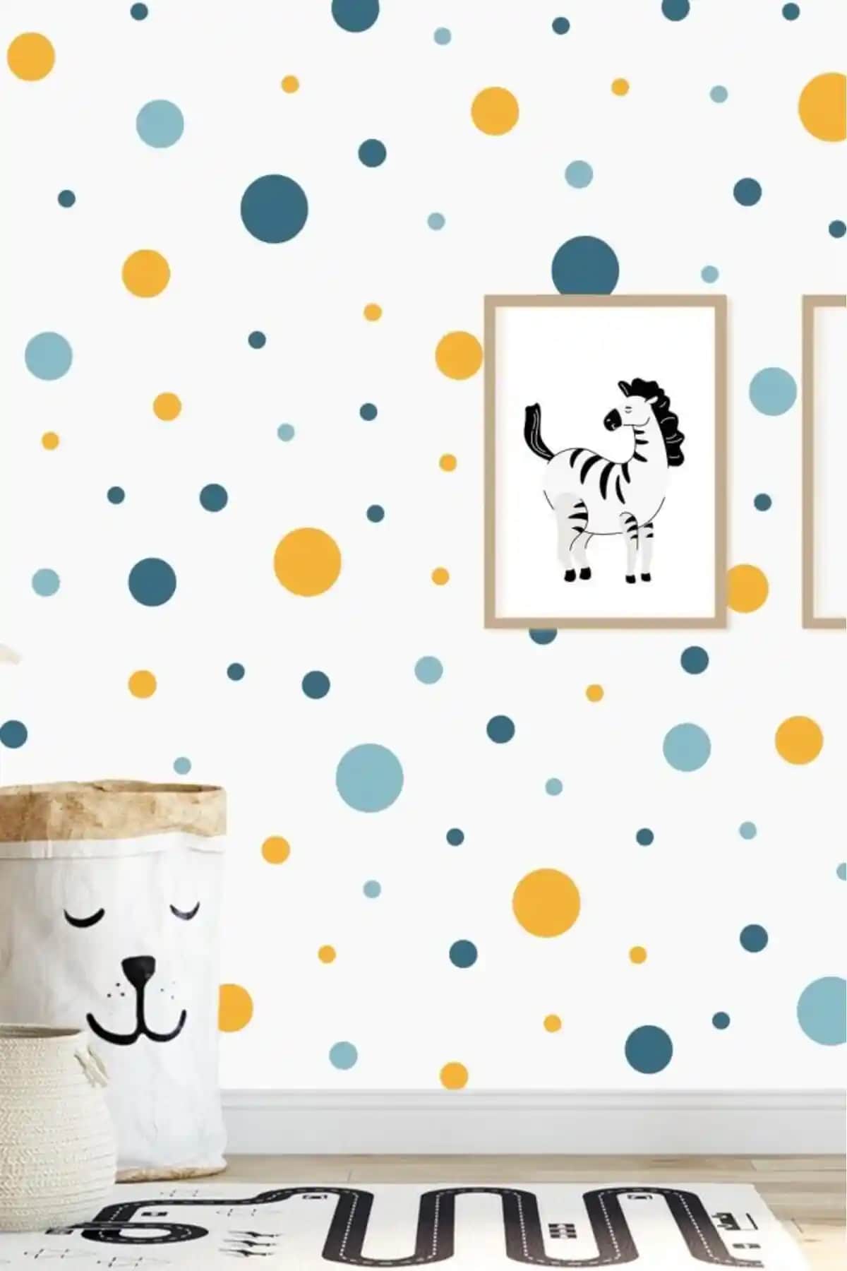 Çocuk ve Bebek Odaları İçin Renkli Kendinden Yapışkan Duvar Sticker Seti