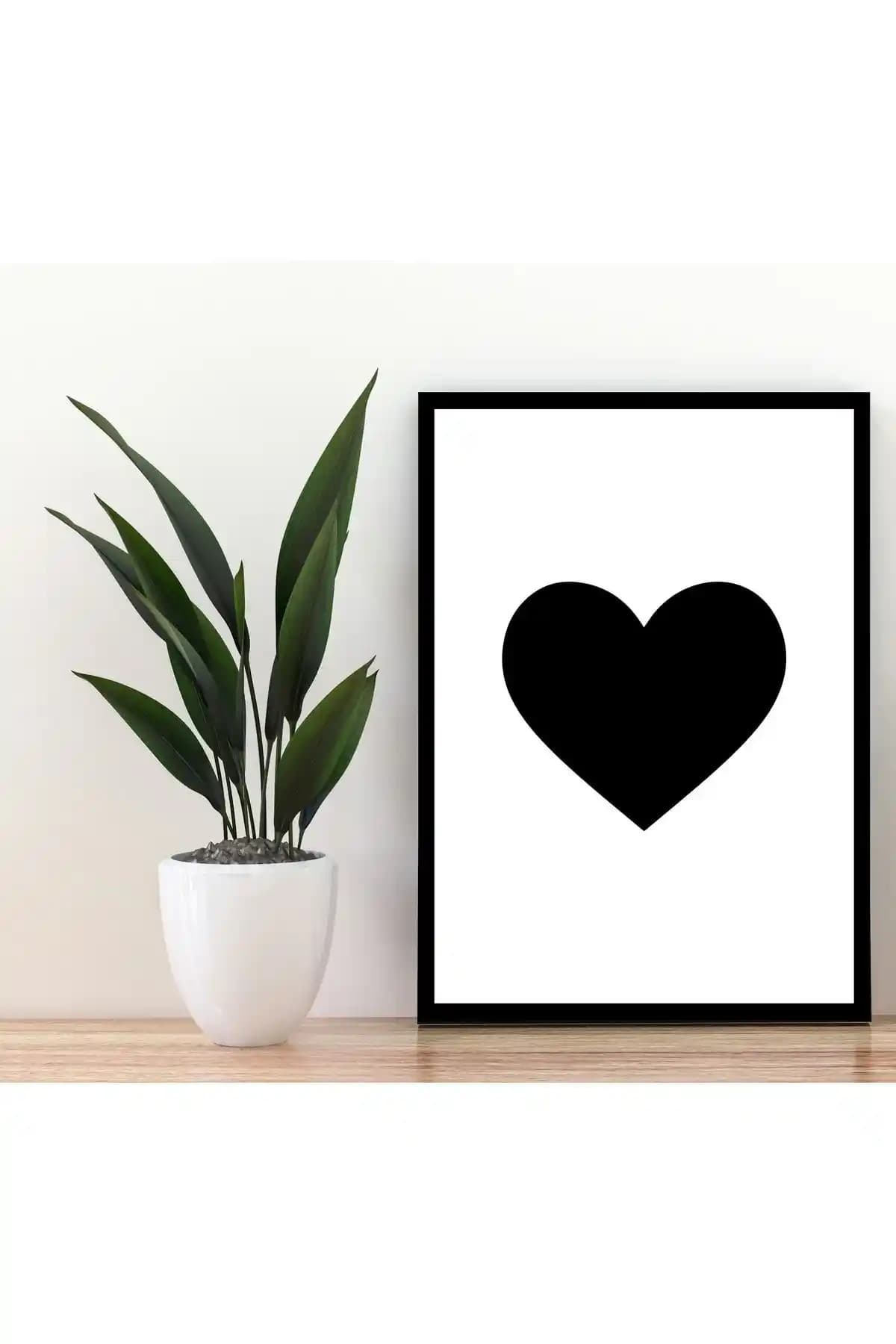 Deephediyem Siyah Çerçeve Görünümlü Duvar Tablosu Modern ve Şık Dekorasyon İçin Uygun