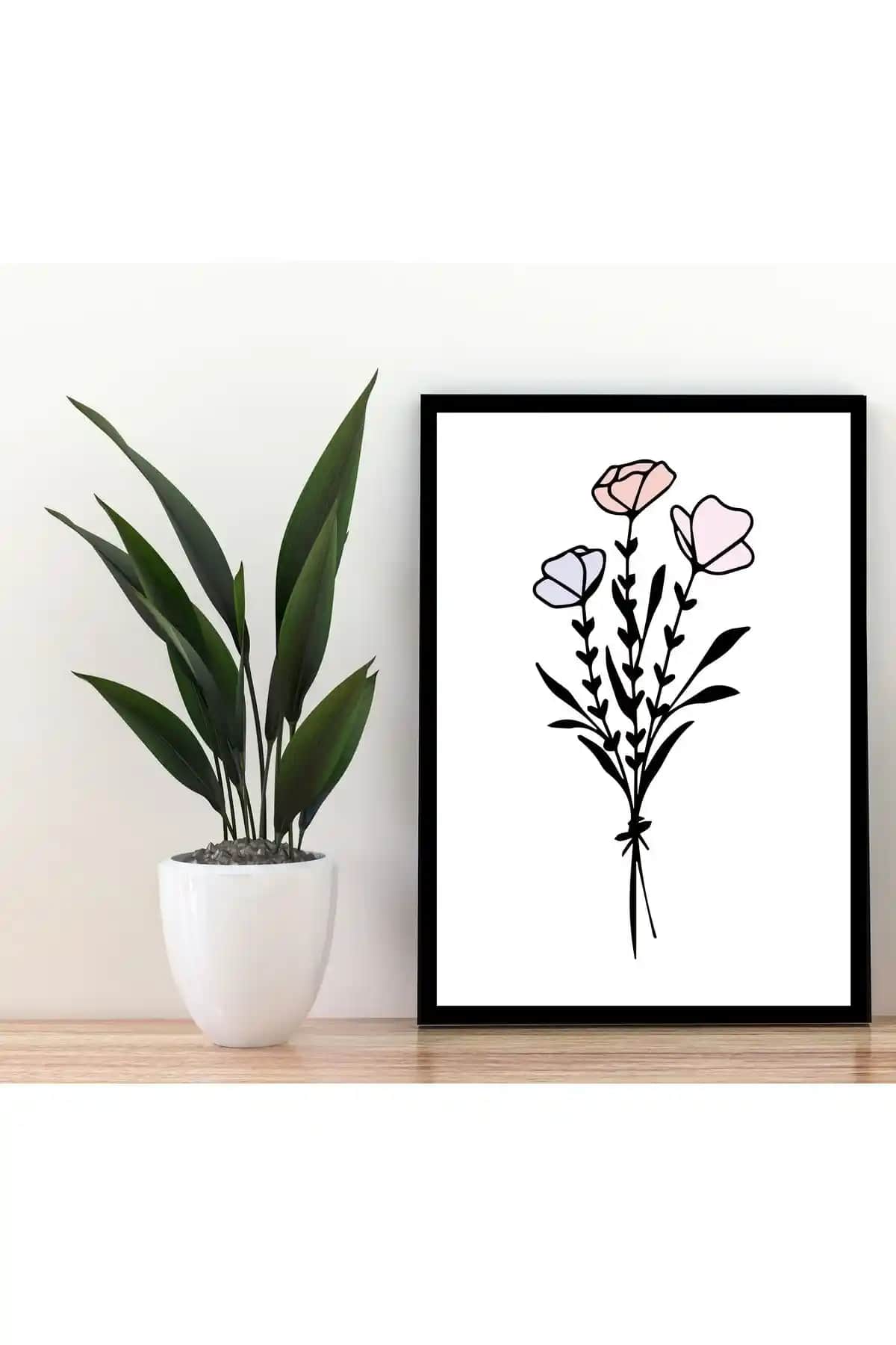 Deephediyem Siyah Çerçevesiz Duvar Tablosu Modern ve Minimalist Tasarım