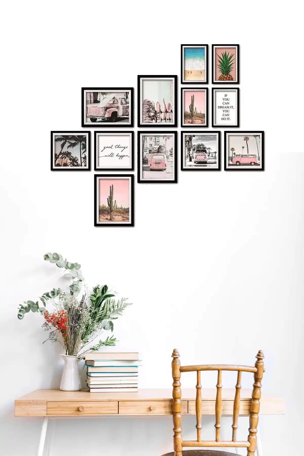 Dekolia 12 Parça Ahşap MDF Duvar Posteri Seti Modern ve Şık Dekorasyon Çözümü