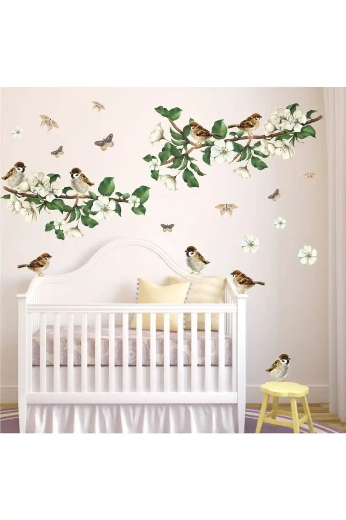 Doğa Temalı Ağaç Dalları ve Kuşlar Duvar Sticker Seti Yüksek Kalite ve Kolay Uygulama