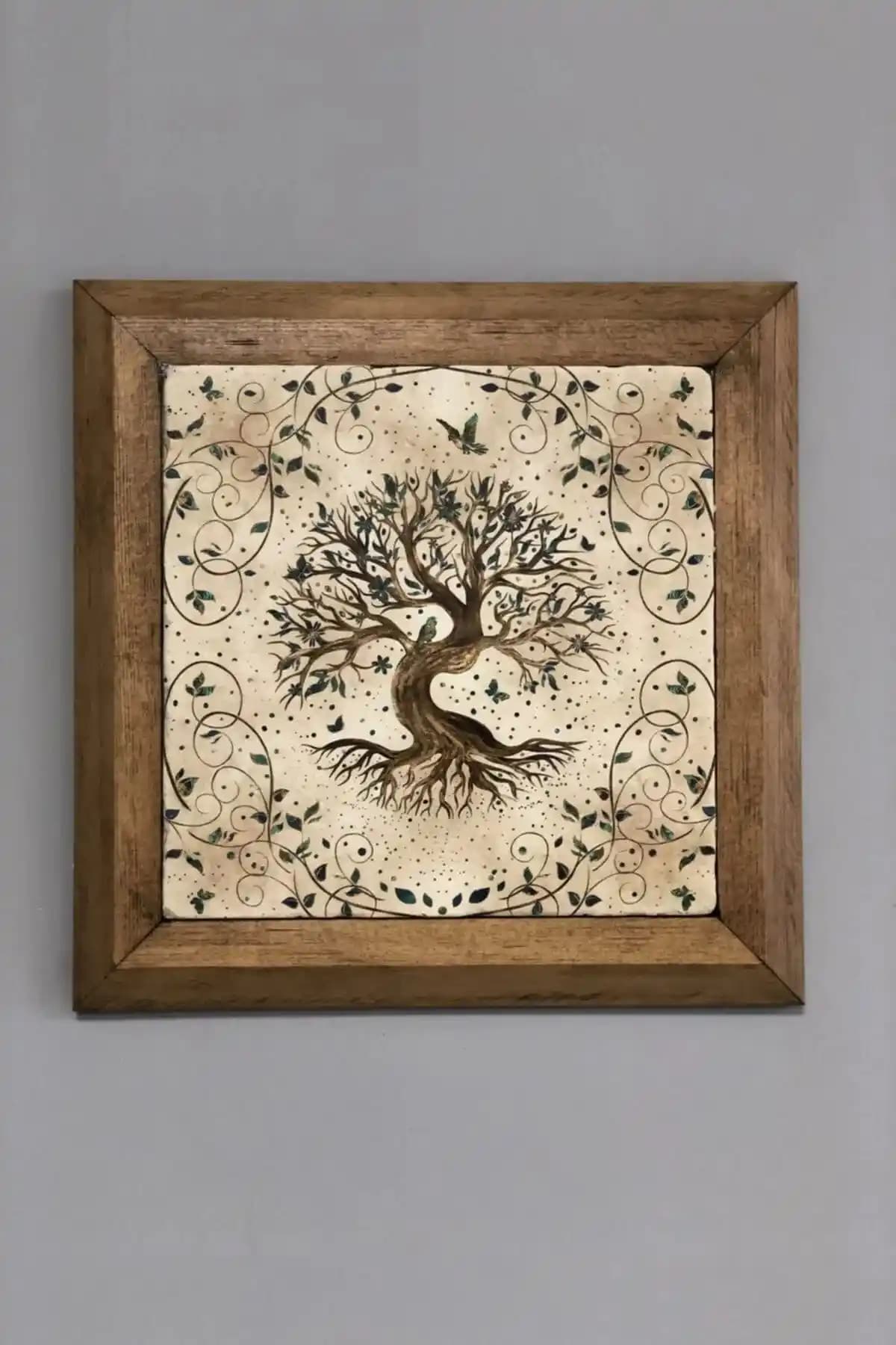 Doğal Ahşap Hayat Ağacı Tablosu - Sıcak ve Estetik Dekorasyon Unsuru
