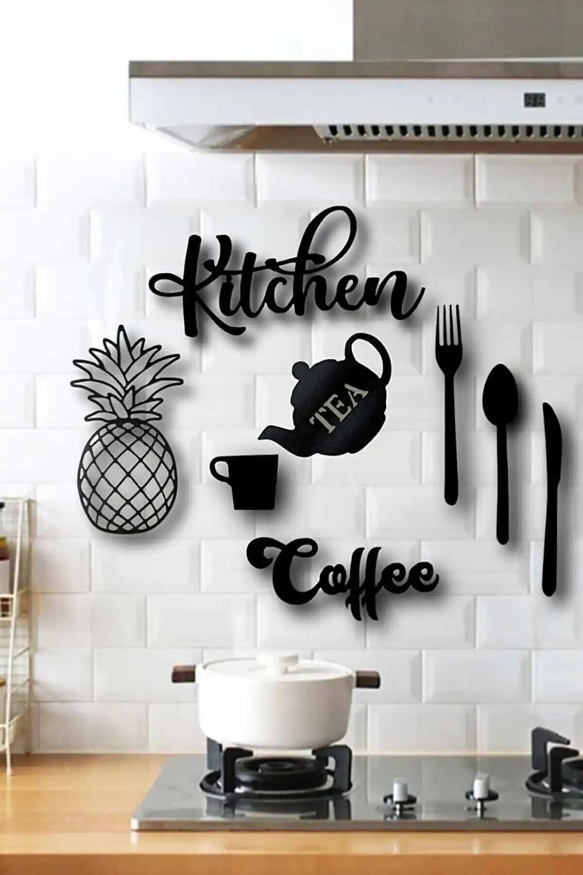 ETD Kitchen Yazı Mutfak Süsü Seti Modern ve Şık Tasarımıyla Mutfak Dekorasyonunuza Zarif Dokunuş