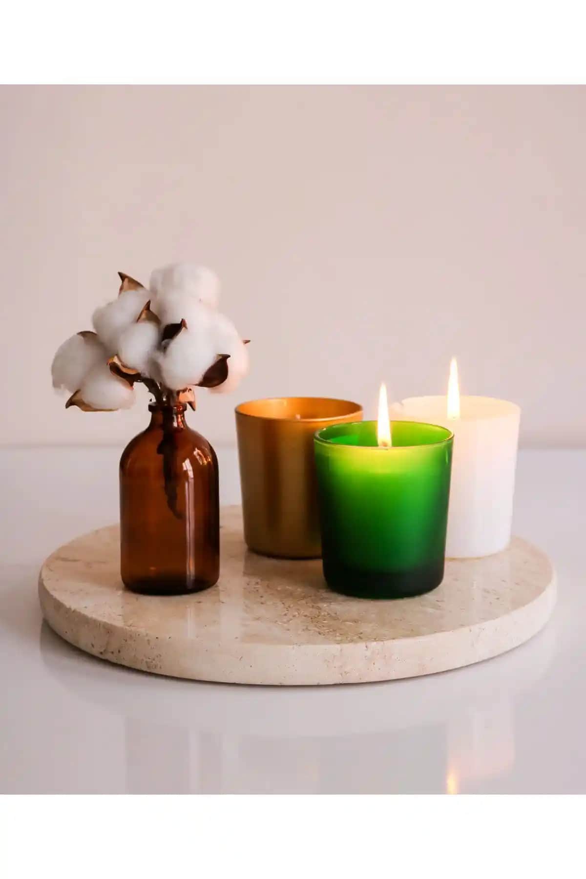 Genel Markalar 28 cm Traverten Mermer Sunum Tepsisi Estetik ve Dayanıklı Tasarım