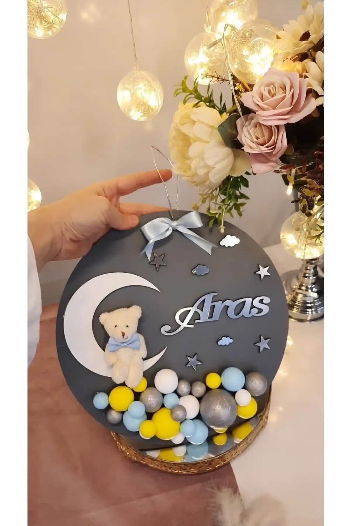 Genel Markalar Bebek Kapı Süsü Ahşap Bubble ile Odanıza Sıcaklık ve Sevimlilik Katın