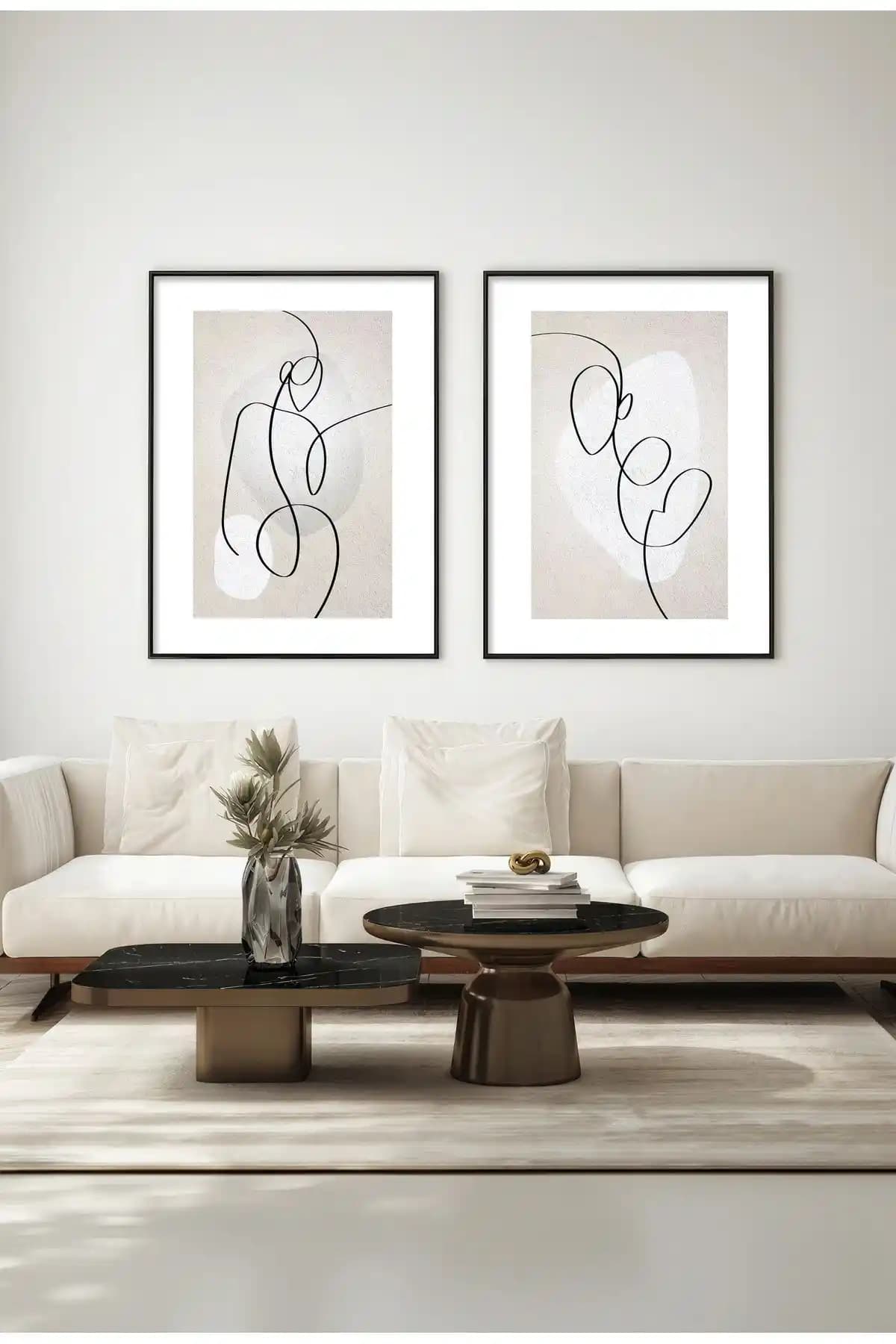 Gepetto Wood Ahşap 2'li Minimalist Tablo Modern ve Şık Dekorasyon Unsuru