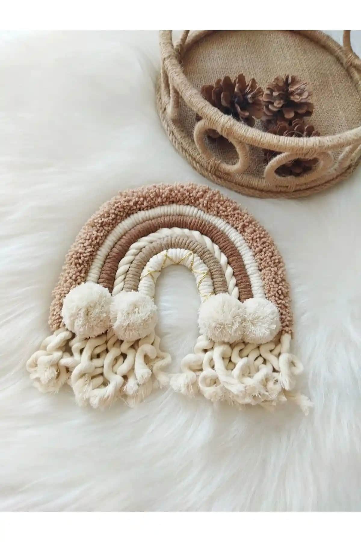 Hasıratolyem Makrome Bebek Odası Duvar Dekoru Modern ve Şık Tasarım