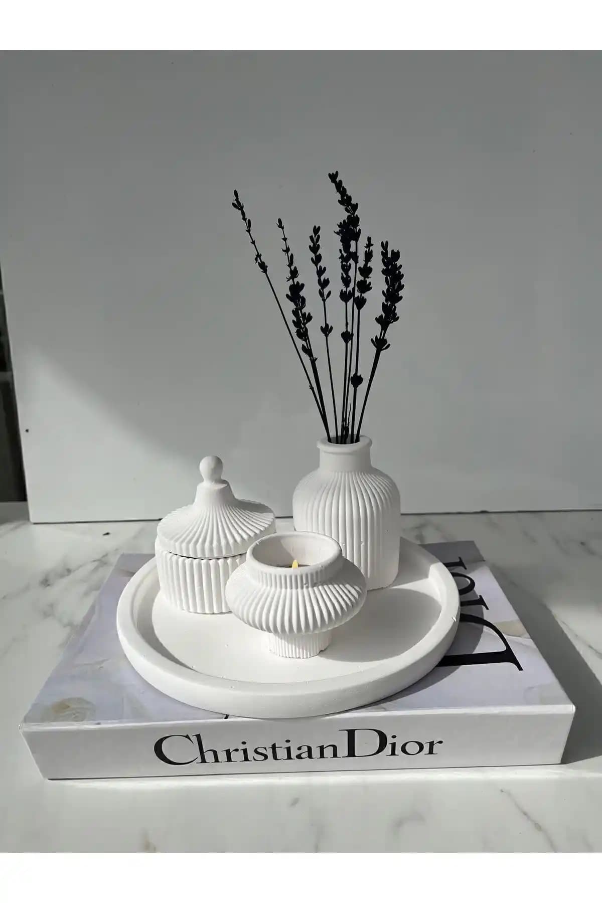 Home Sibel/Ela Tasarım Dekoratif Vazo Seti Modern ve Dayanıklı Ev Dekorasyonu İçin