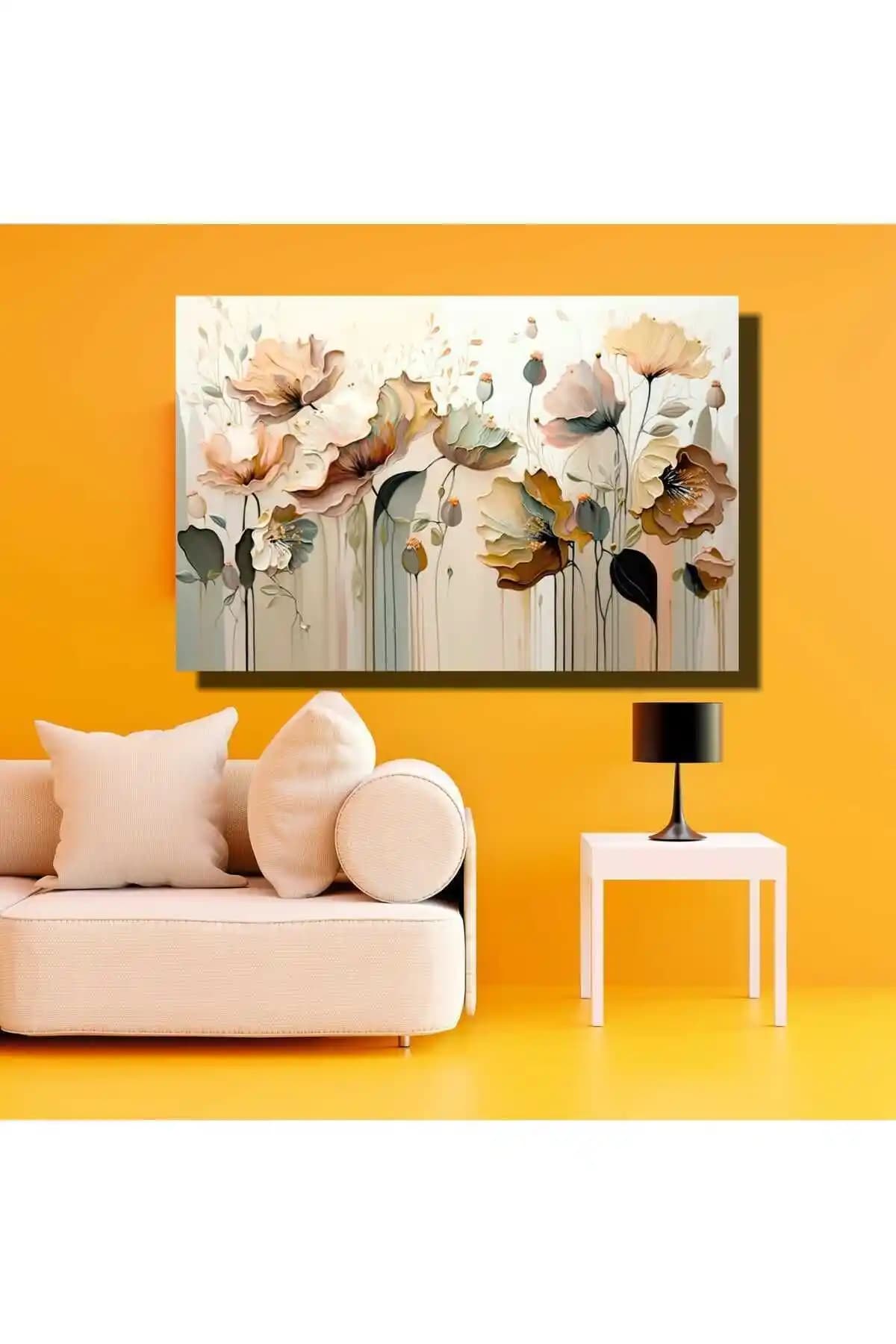 HYgaleri Çiçek Motifli Modern Kanvas Tablo Ev ve Ofis Dekorasyonu İçin