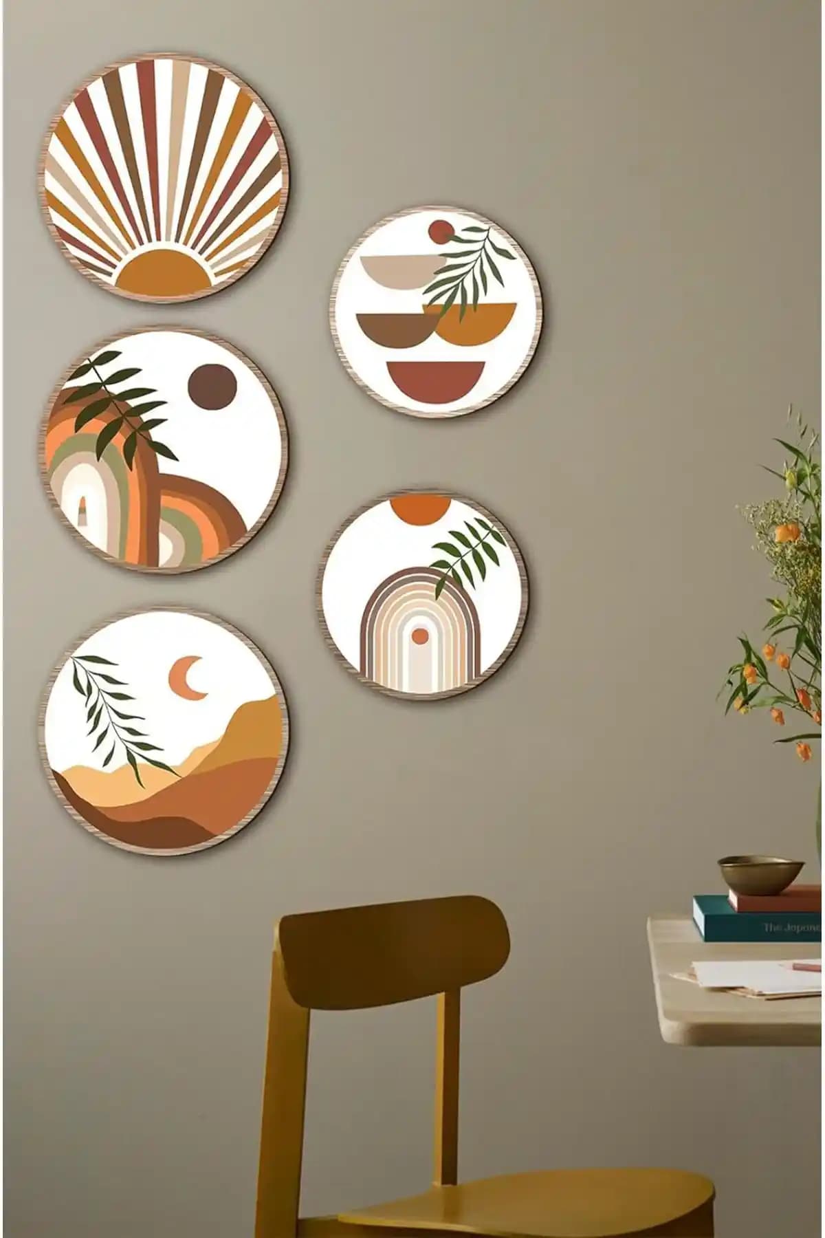 KutuTR Notpa Dekorize MDF 5 Parça Tablo Seti Modern ve Şık Dekorasyon İçin Uygun Bir Seçenek