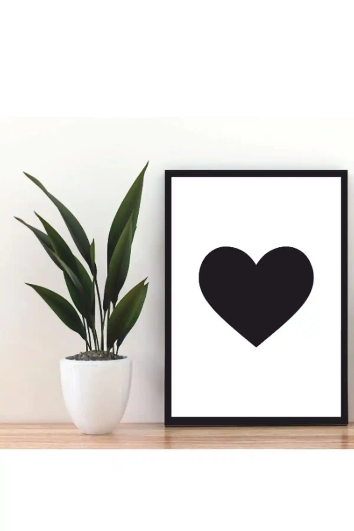 Leprikon Kalp Şekilli Ahşap MDF Tablo Modern ve Şık Dekorasyon Unsuru