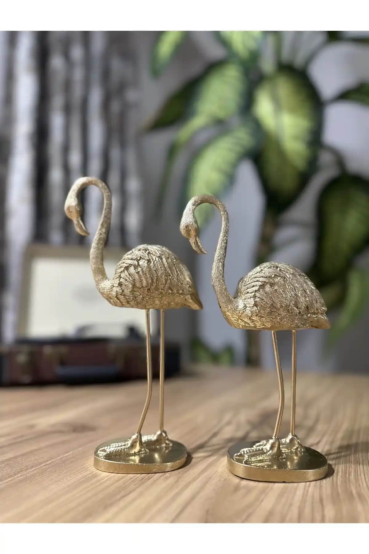 Migasan 2'li Flamingo Gold Renk Dekor Obje Seti Modern ve Şık Mekanlar İçin