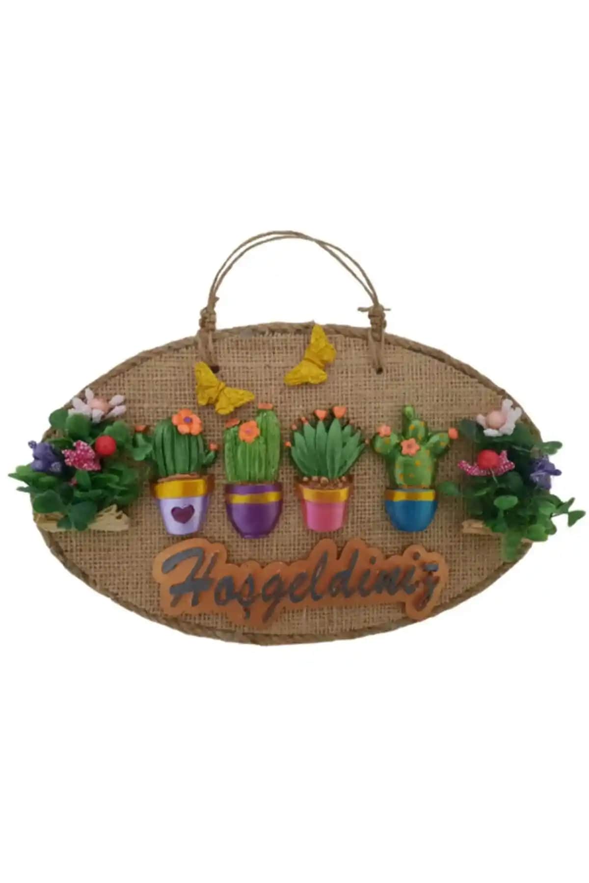 Mixperi Çiçeklerin Büyüsü Hoşgeldiniz Yazılı Kapı Süsü Retro Tarzıyla Şıklık Katıyor