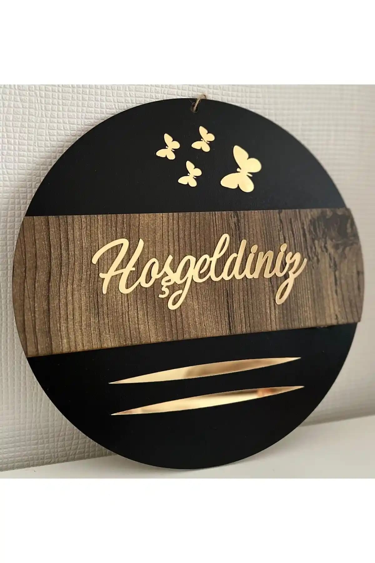 Modern Siyah Aynalı Kapı Süsü ile Girişinizde Şıklık ve Zarafet Yaratın