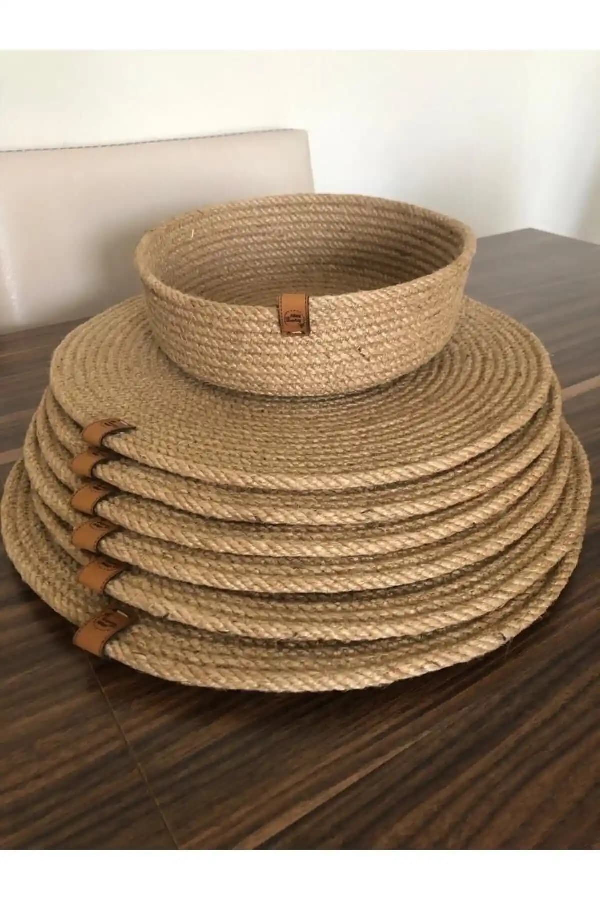 Naspar 6'lı Hasır Supla ve Amerikan Servisleri Seti Şık ve Dayanıklı Mutfak Aksesuarları