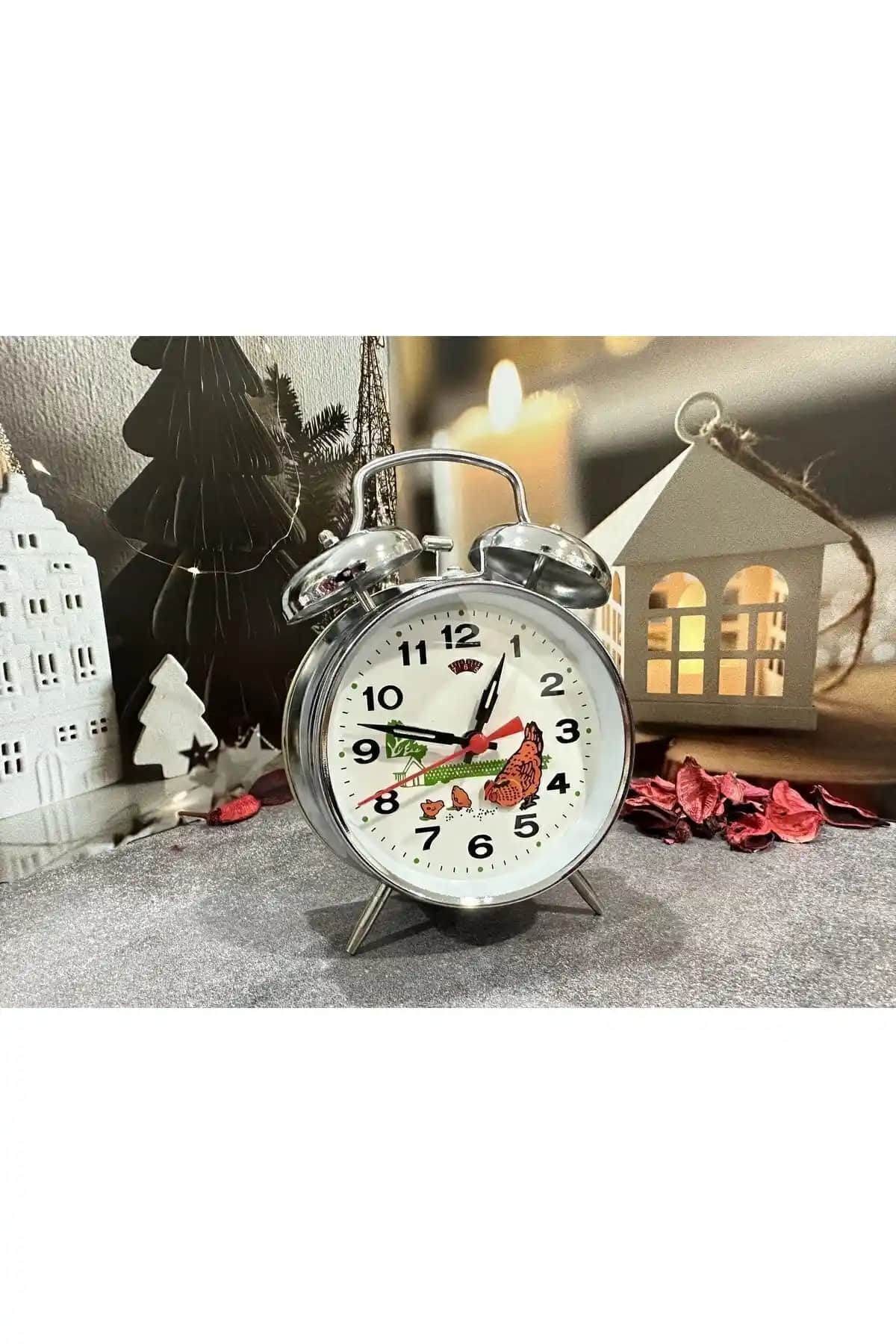 Nostaljik Kurmalı Tavuklu Guguklu Köstebek Çalar Saat Dekoratif ve İşlevsel Tasarım