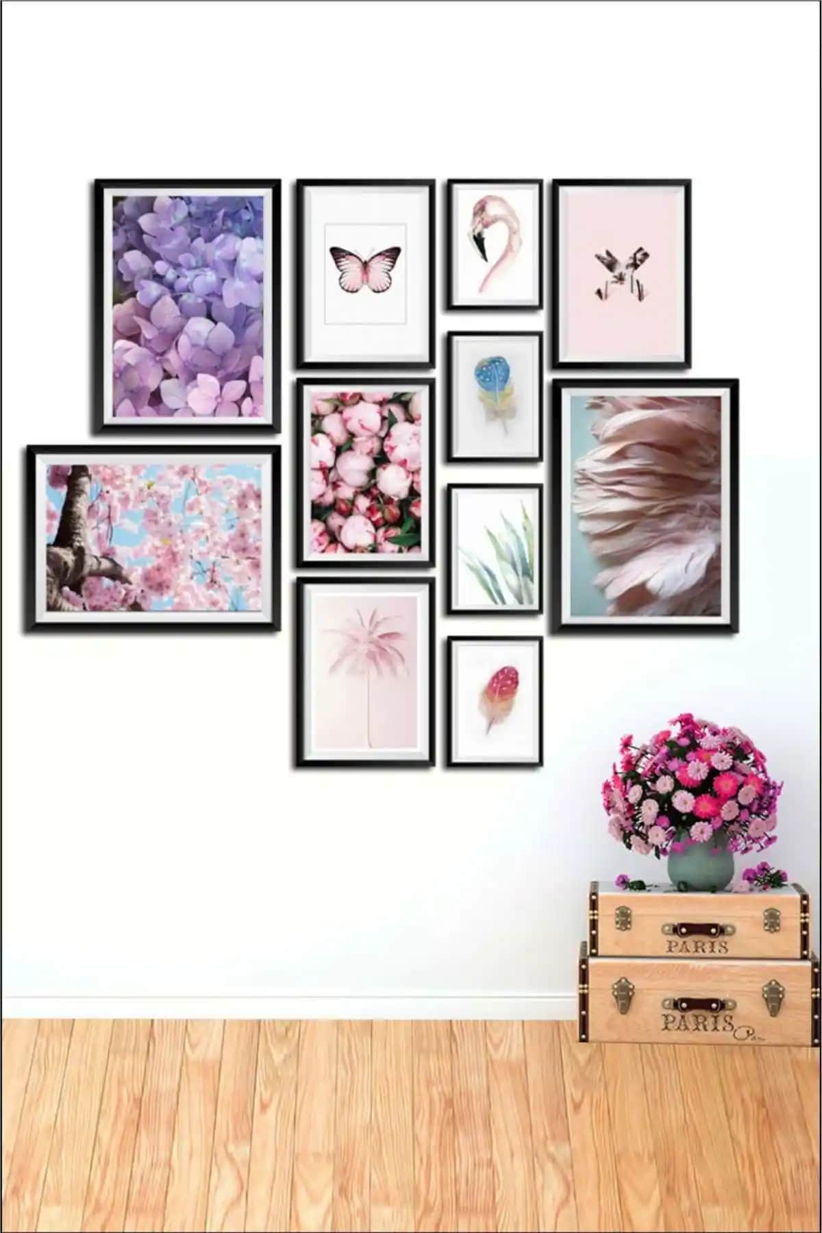 NT Handmade 11 Parça Ahşap Tablo Seti Modern ve Estetik Dekorasyon İçin Uygun