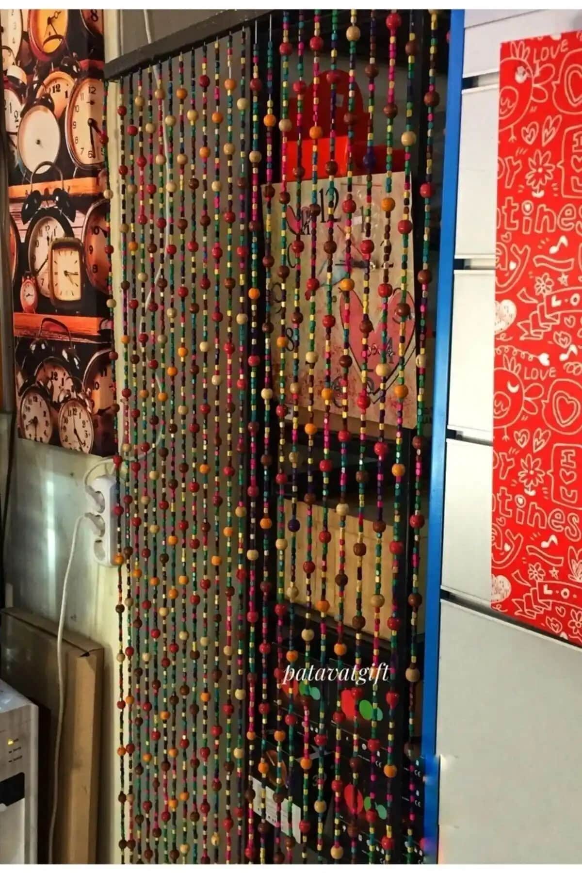 Patavat Kapı Süsü Ahşap Sarkıt 90 Cm Doğal Dekorasyon İçin Modern Tasarım