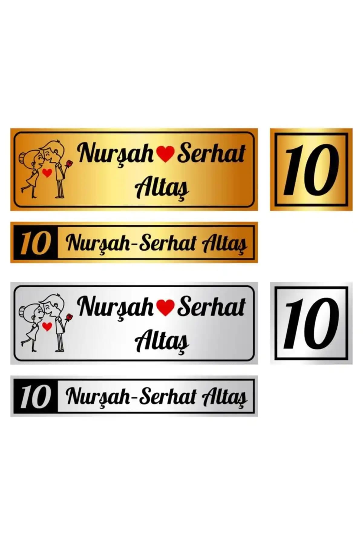 Quart Aksesuar 3'lü Metal Set Kapı ve Posta Kutusu İsimliği Şıklık ve Dayanıklılık