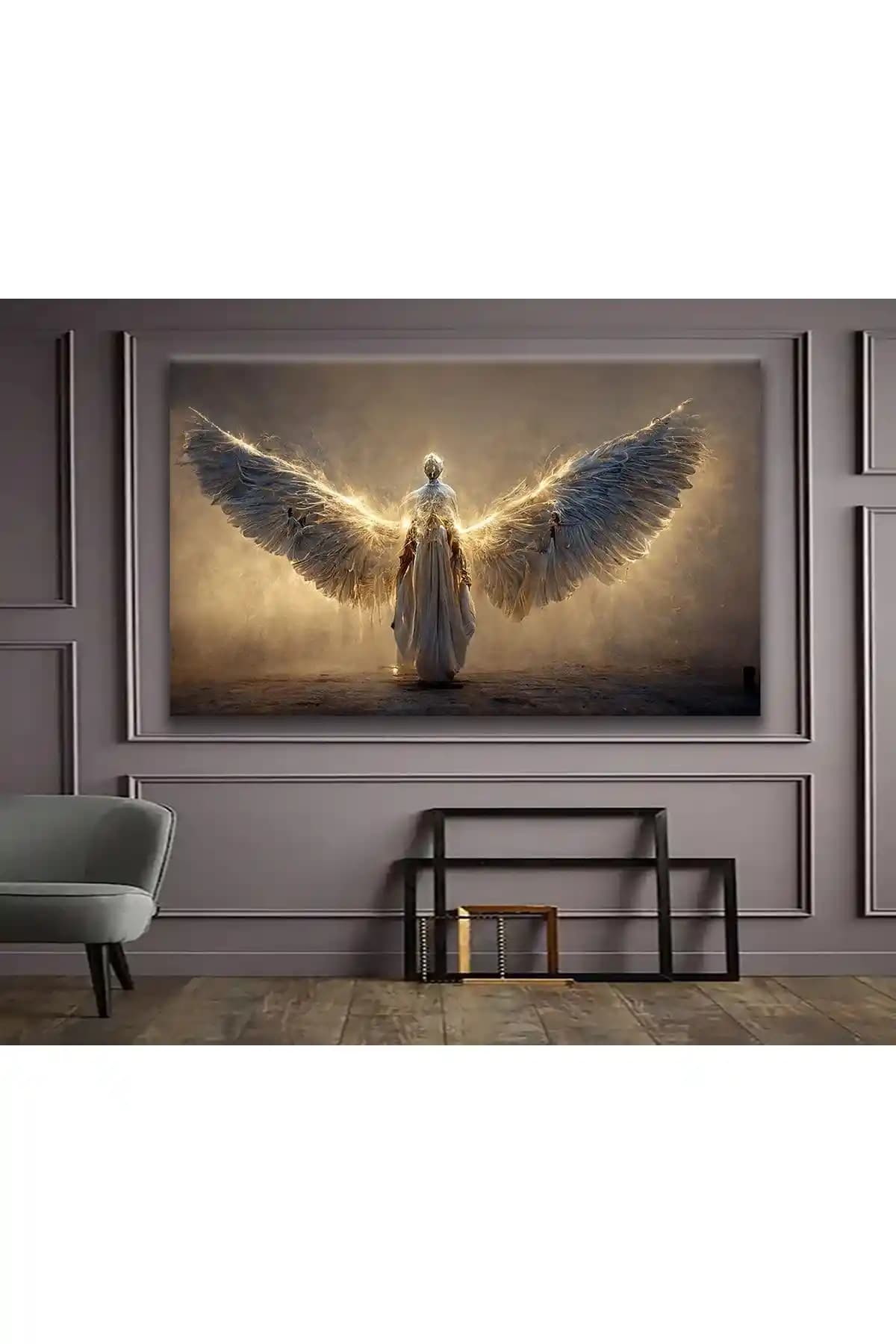 Sebenta Altın Kanatlar ve Özgürlük Ruhu Kanvas Tablo: Modern ve Doğa Temalı Sanat Eseri