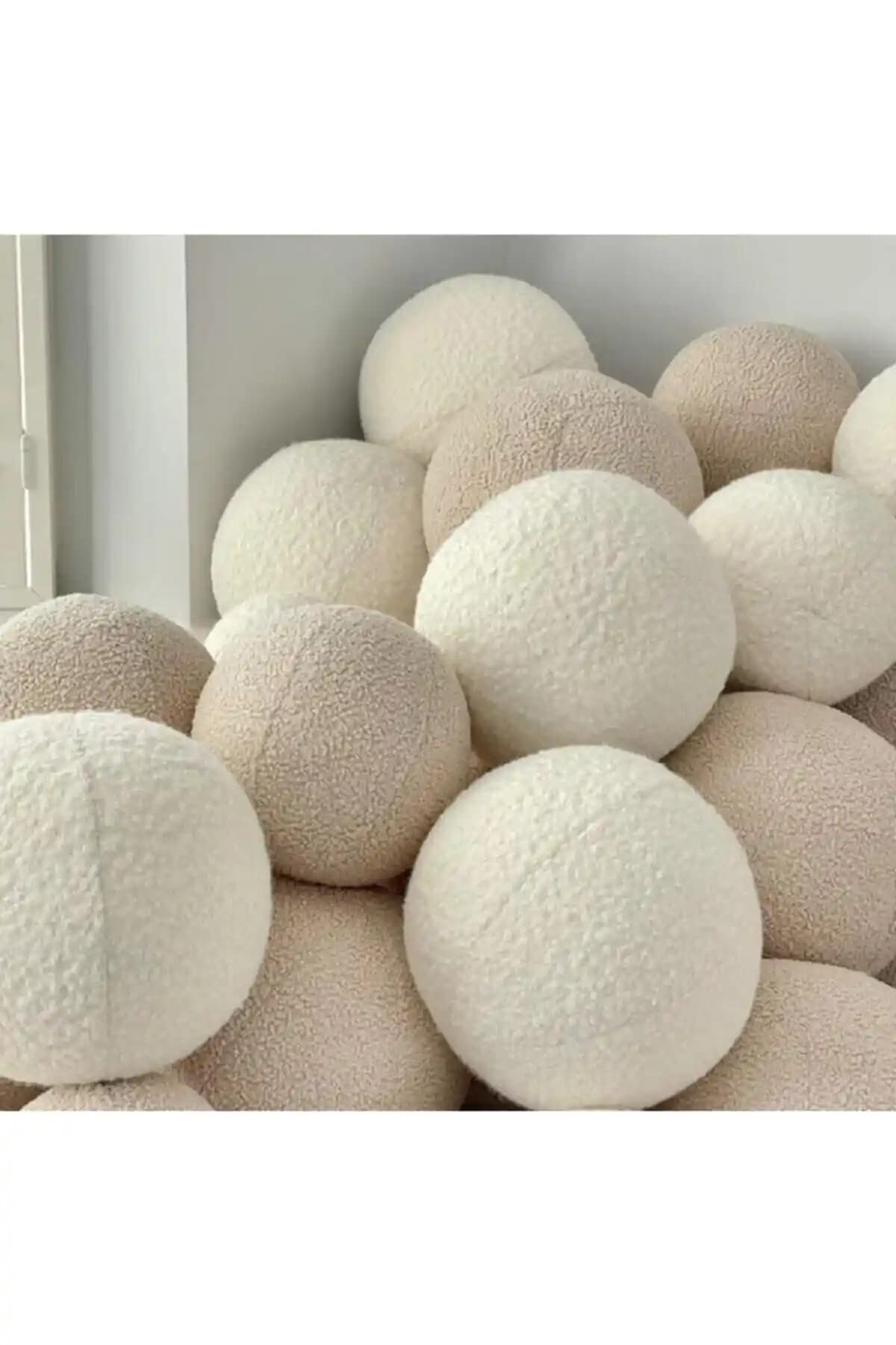Sevaradekor Teddy Top Bej Yastık: Modern ve Dayanıklı El Yapımı Dekoratif Parça