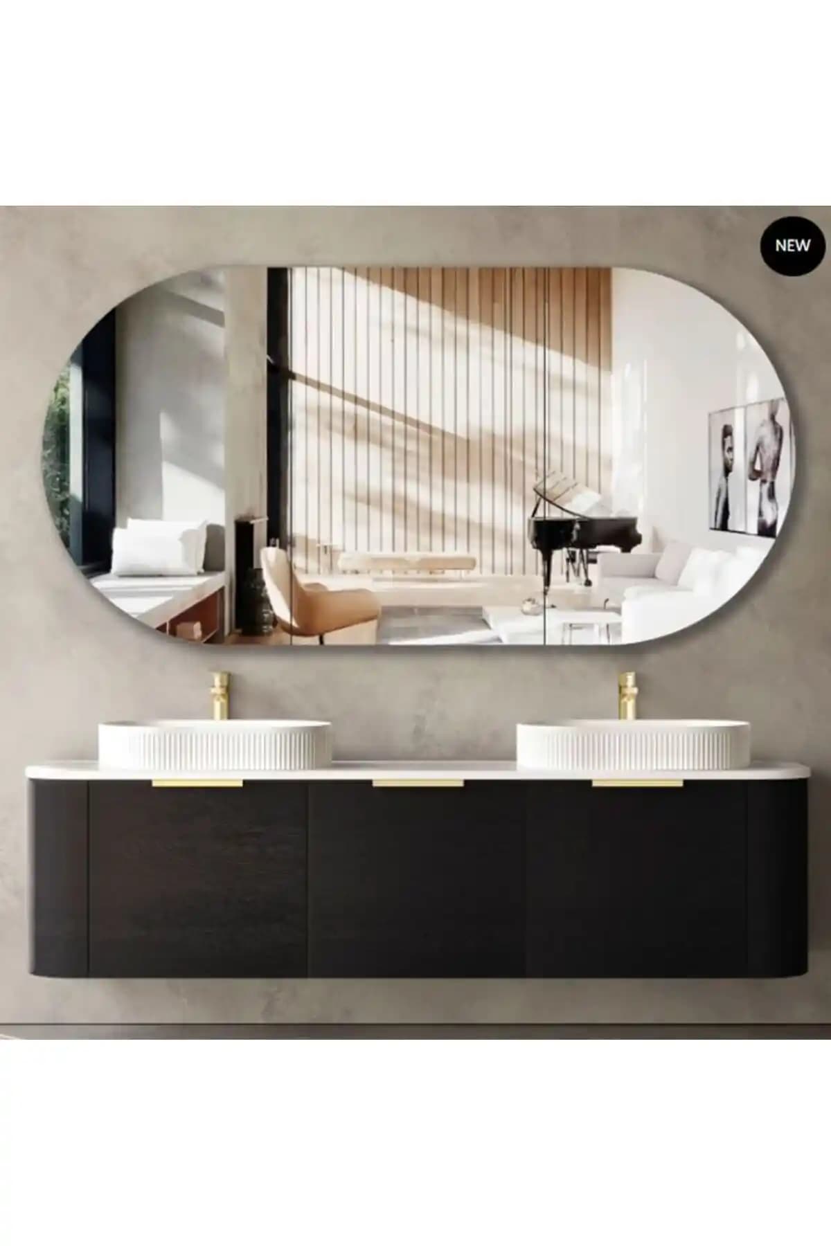 UKAA DESİNG 80x50 cm Duvar Aynası Modern ve Şık Dekoratif Tasarım