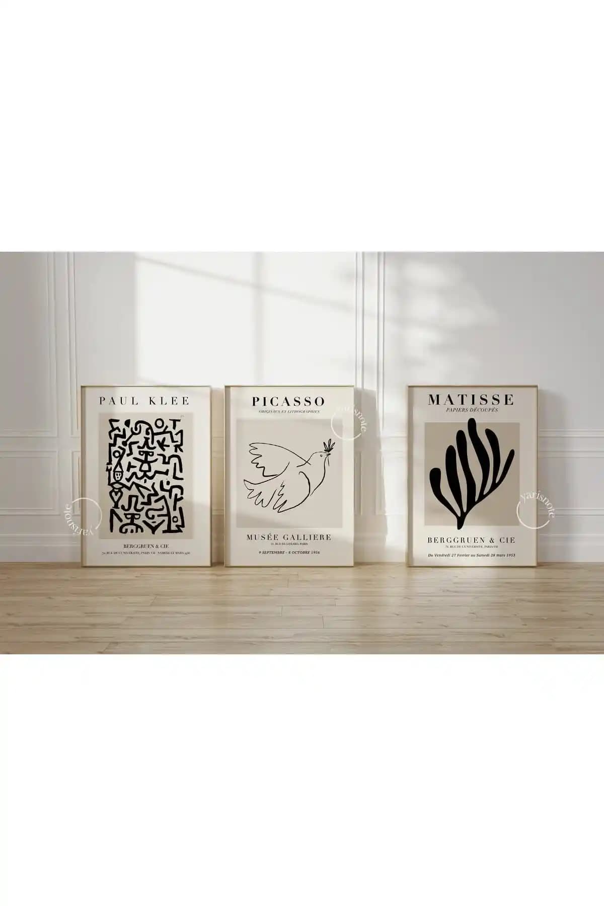 Yaris Note Modern Minimalist Çerçevesiz Poster Seti 3'lü Dekorasyon Aksesuarı